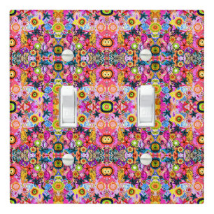 Cute colorful abstract nature insects light switch cover