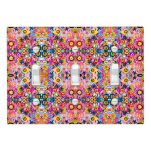 Cute colorful abstract nature insects light switch cover
