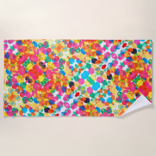 Cute colorful abstract painting beach towel