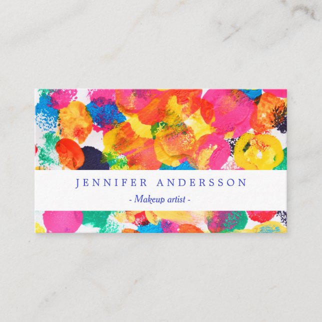 Cute colorful abstract painting business card (Front)