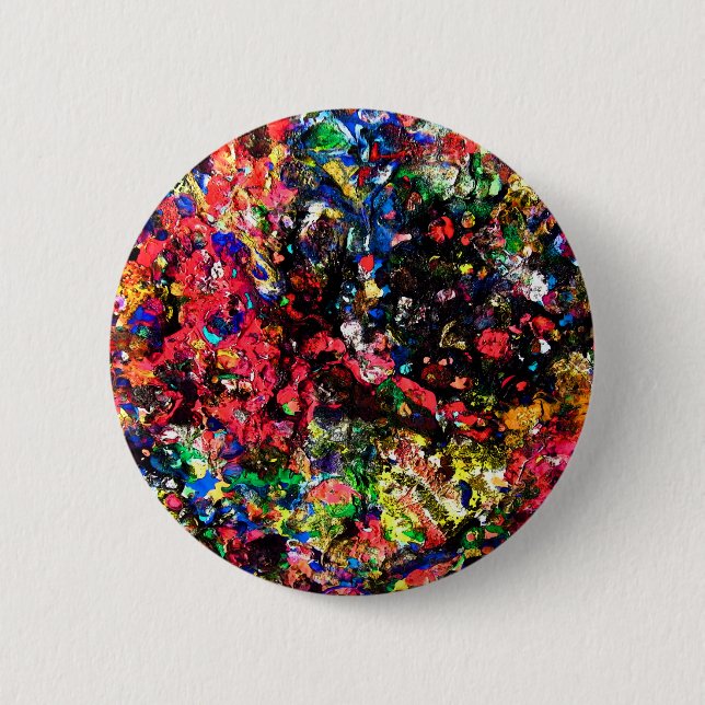 Cute colorful abstract painting button (Front)