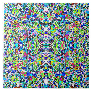 Cute colorful abstract painting ceramic tile