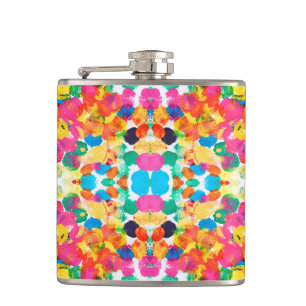 Cute colorful abstract painting flask