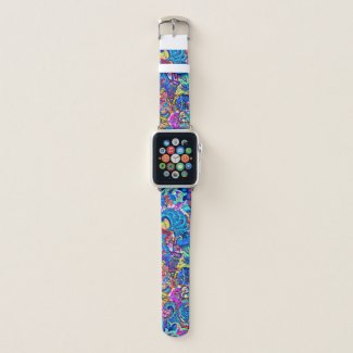 Cute colorful abstract painting flowers