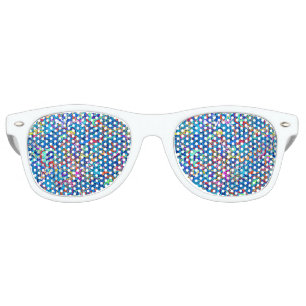 Cute colorful abstract painting flowers retro sunglasses