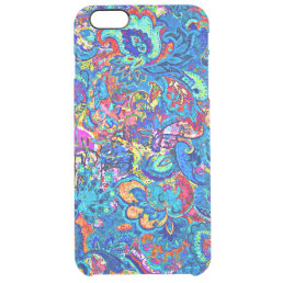 Cute colorful abstract painting flowers clear iPhone 6 plus case