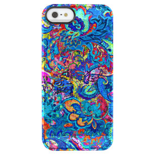 Cute colorful abstract painting flowers clear iPhone SE/5/5s case