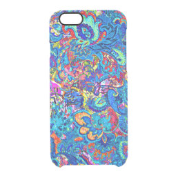 Cute colorful abstract painting flowers clear iPhone 6/6S case