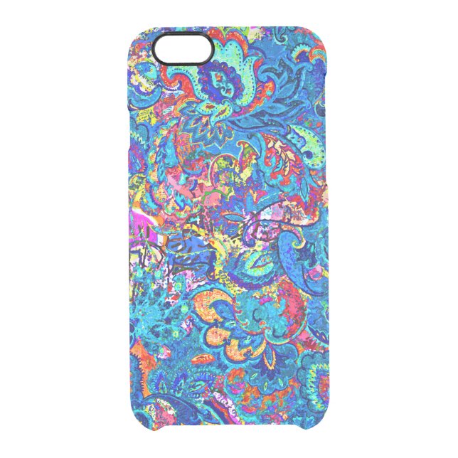 Cute colorful abstract painting flowers uncommon iPhone case (Back)