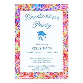 Cute colorful abstract painting graduation party