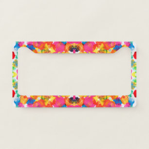 Cute colorful abstract painting license plate frame