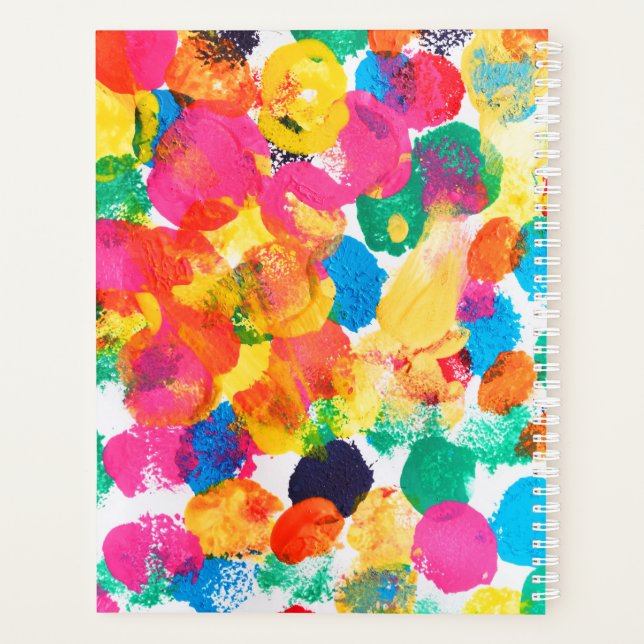 Cute colorful abstract painting planner (Back)