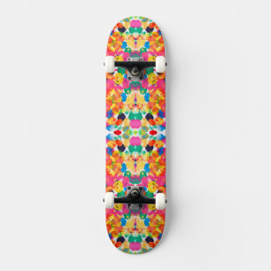 Cute colorful abstract painting skateboard