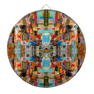 Cute colorful abstract painting throw pillow dart board