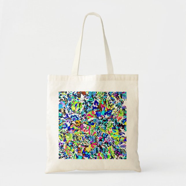 Cute colorful abstract painting tote bag (Front)