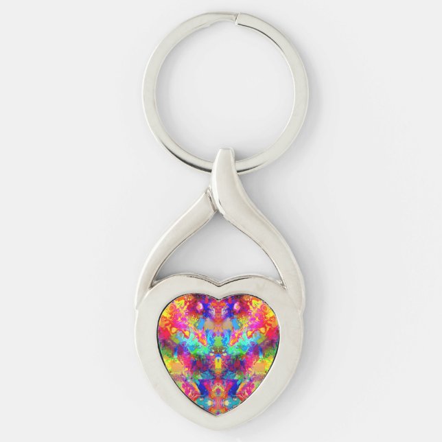 Cute colorful abstract phantom keychain (Front)