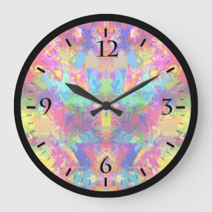 Cute colorful abstract phantom large clock