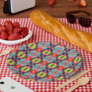 Cute colorful abstract phantom paper plates