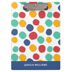 Cute Colorful Abstract Polka Dot Pattern  Clipboard