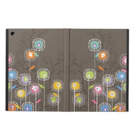 Cute Colorful Abstract Retro Flowers Ipad Air Cover