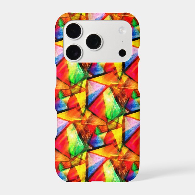 Cute colorful abstract seamless triangles patterns iphone case (Back)