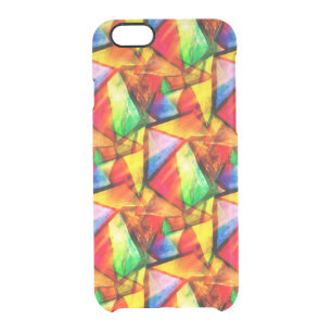 Cute colorful abstract seamless triangles patterns clear iPhone 6/6S case
