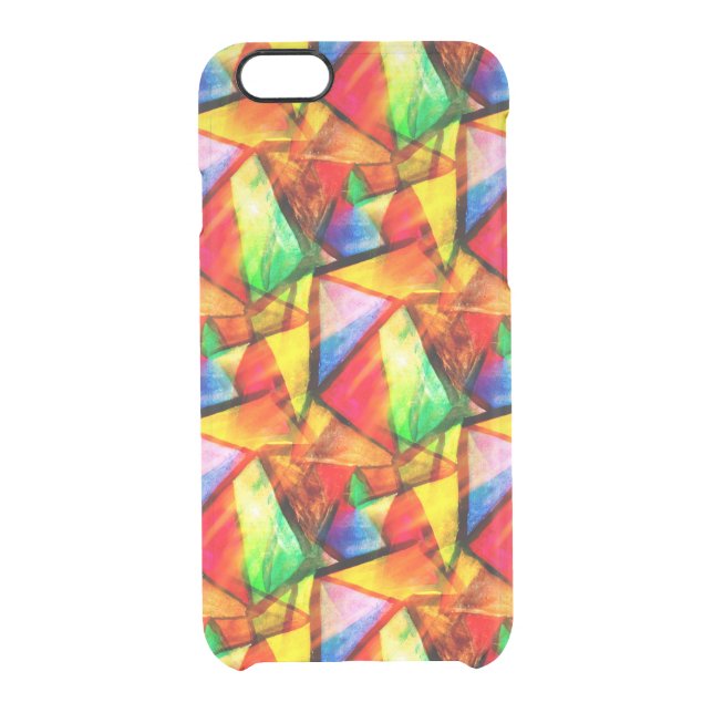 Cute colorful abstract seamless triangles patterns uncommon iPhone case (Back)