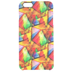 Cute colorful abstract seamless triangles patterns clear iPhone 6 plus case