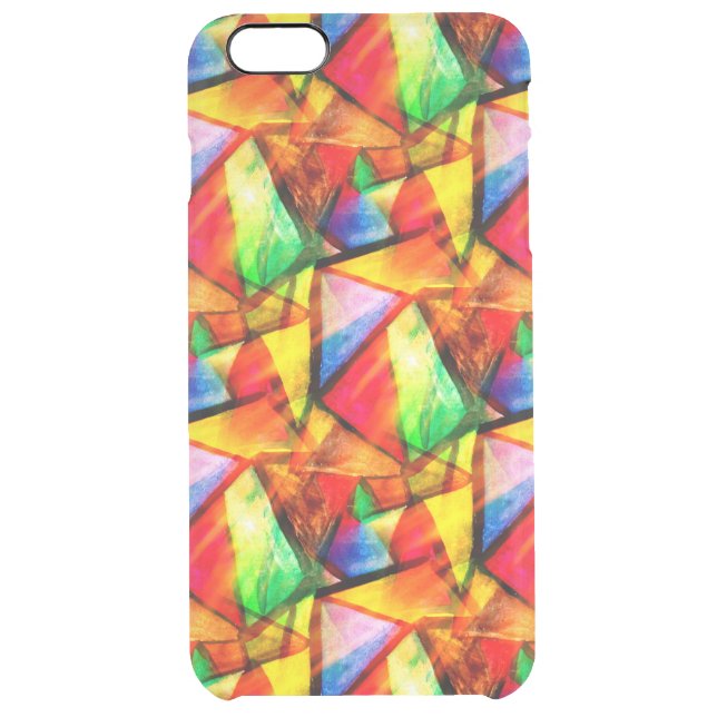 Cute colorful abstract seamless triangles patterns uncommon iPhone case (Back)