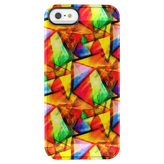 Cute colorful abstract seamless triangles patterns uncommon iPhone case (Back)