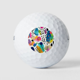 Cute Colorful Abstract Shapes Pattern Golf Balls