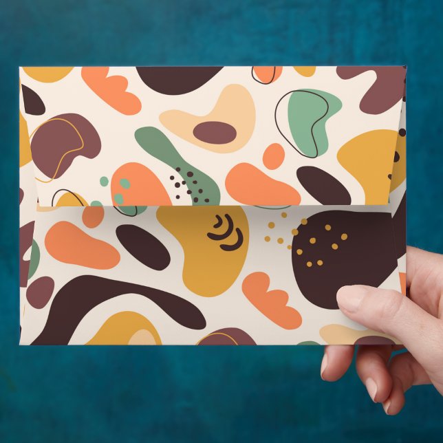 Cute Colorful Abstract Shapes Pattern Retro Envelope (Creator Uploaded)