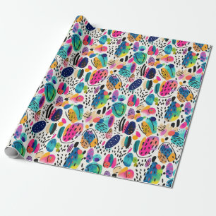 Cute Colorful Abstract Shapes Wrapping Paper