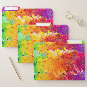 Cute colorful abstract splatter paint lamp shade file folder