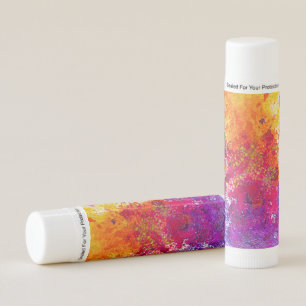 Cute colorful abstract splatter paint lip balm