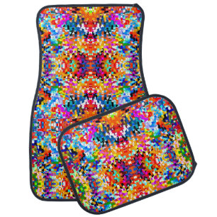 Cute colorful abstract squares car floor mat