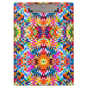 Cute colorful abstract squares clipboard