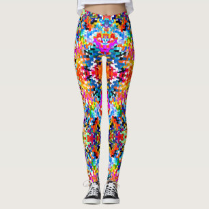 Cute colorful abstract squares leggings