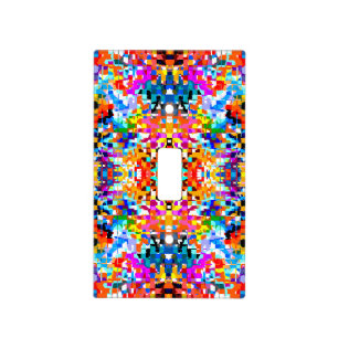 Cute colorful abstract squares light switch cover