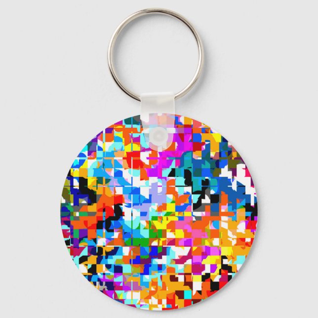 Cute colorful abstract squares notebook keychain (Front)