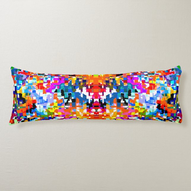 Cute colorful abstract squares notebook laptop sle body pillow (Front)