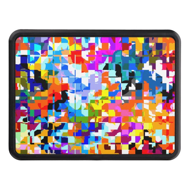 Cute colorful abstract squares notebook laptop sle hitch cover (Front)