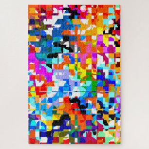 Cute colorful abstract squares notebook laptop sle jigsaw puzzle