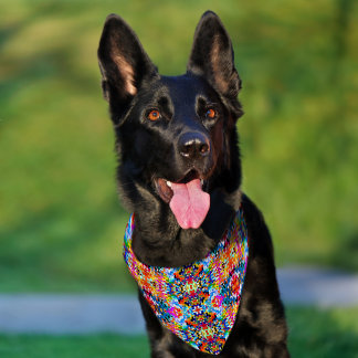 Cute colorful abstract squares notebook pet bandana collar