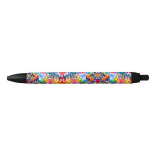 Cute colorful abstract squares pen