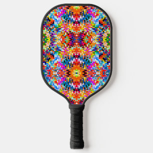 Cute colorful abstract squares pickleball paddle