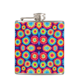 Cute colorful abstract suns patterns flask