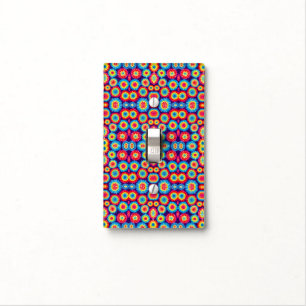 Cute colorful abstract suns patterns light switch cover