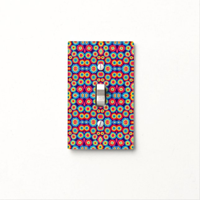 Cute colorful abstract suns patterns light switch cover (In Situ)