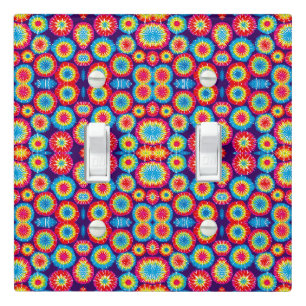 Cute colorful abstract suns patterns light switch cover
